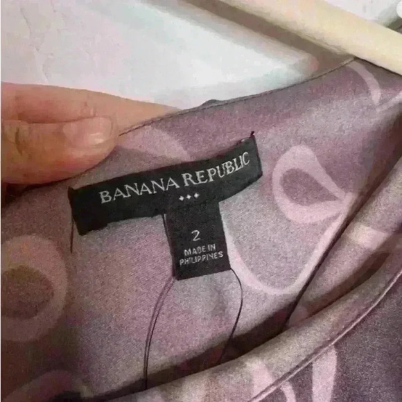 BANANA REPUBLIC Bow Print One Shoulder Fit and Flare Midi Dress Size 2 Party - Picture 8 of 9